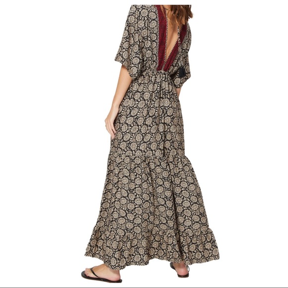 Last one! Bohemian Caftan Style V neck beautiful maxi dress - Picture 2 of 3